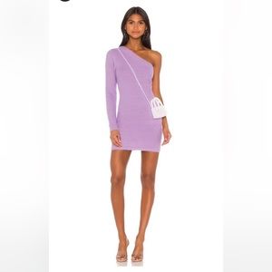 Revolve Superdown Christine One Shoulder Dress in Lavender